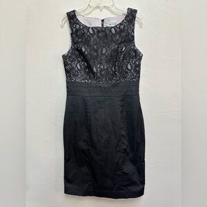 H&M Dress Women’s Black Lace Sleeveless Lined Sheath Wedding Guest Dress Size 8